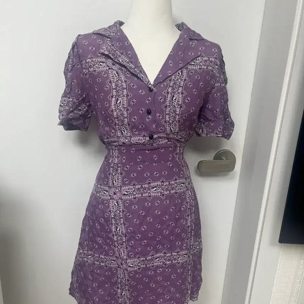 [BUNJANG] Mimi's House Purple Bandana Pattern Dress / MIMI'S HOUSE 퍼플 반다나 패턴 원피스