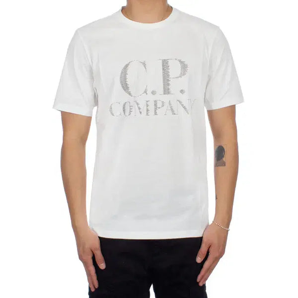 [BUNJANG] CP Company Logo Print Short Sleeve T-Shirt White / CP컴퍼니 로고 프린팅 반팔 티셔츠 남성 14CMTS188A 005100