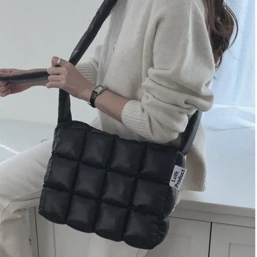 [BUNJANG] Lude's Product Padded Bag Black Glossy L / 루스프로덕트 패딩백 블랙 유광 L 새상품