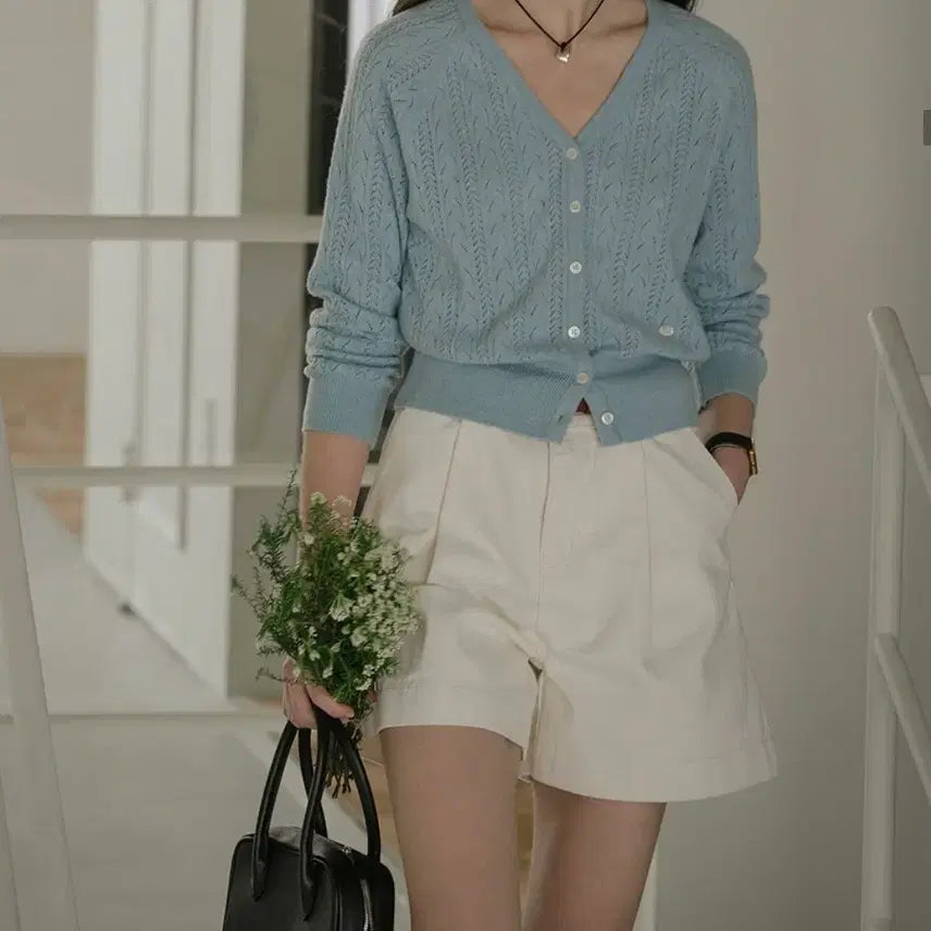 [BUNJANG] No Brand Classic Pintuck Denim Shorts Cream S / 노은베러  클래식 핀턱 데님 숏 크림 S~m
