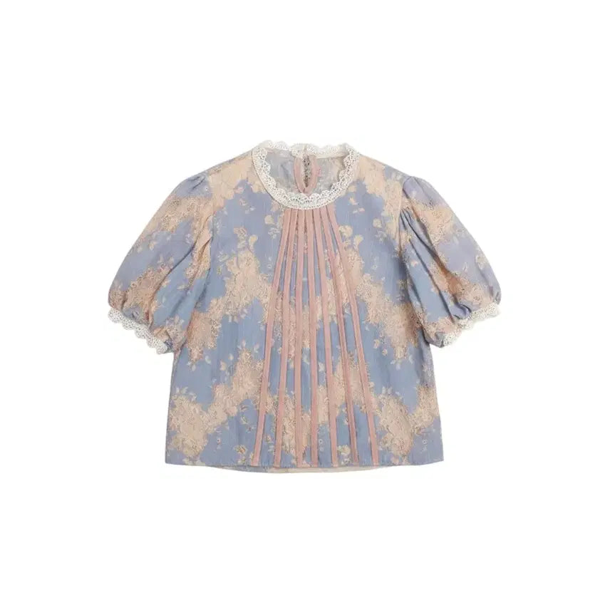 [BUNJANG] J&I TINA Women's Shirring Short Sleeve Blouse / 여성F/ J&I TINA 셔링 반팔 블라우스 22-114