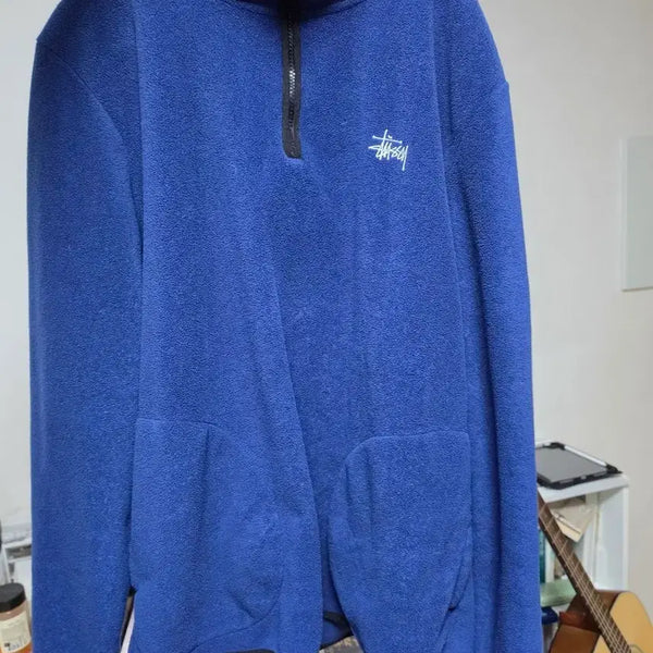 [BUNJANG] Stussy Blue Fleece Half-Zip XL / 스투시 블루 플리스 하프집업 XL