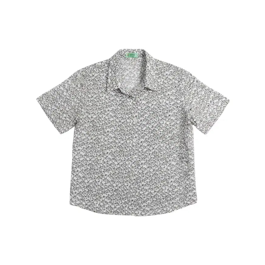 [BUNJANG] Hello Mall Pattern Short Sleeve Shirt / 여성66/ 헬로 말 패턴 반팔셔츠 22-120
