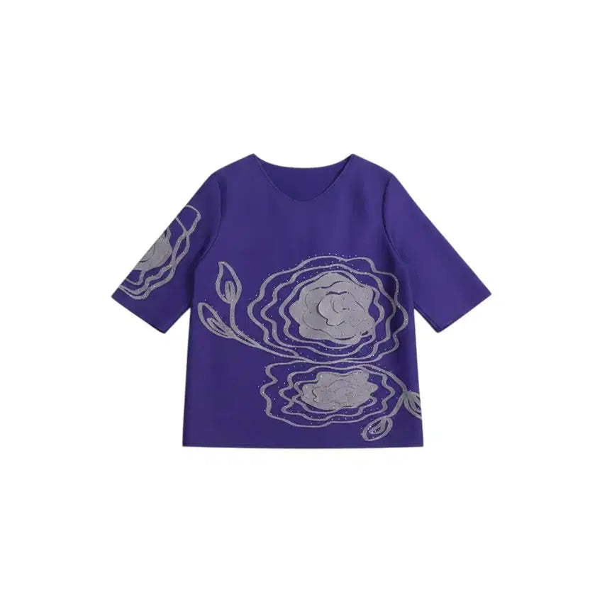 [BUNJANG] Women's Floral Pleated Blouse / 여성F/ 플로럴 플리츠 블라우스PP 22-121