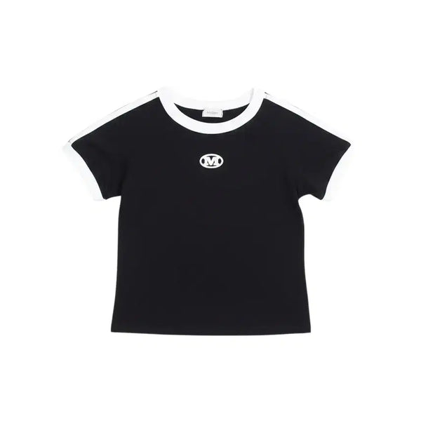 [BUNJANG] Miho Studio Color Block Short Sleeve T-Shirt (Size 66) / 여성66/ 미호 스튜디오 배색 반팔티셔츠 22-124