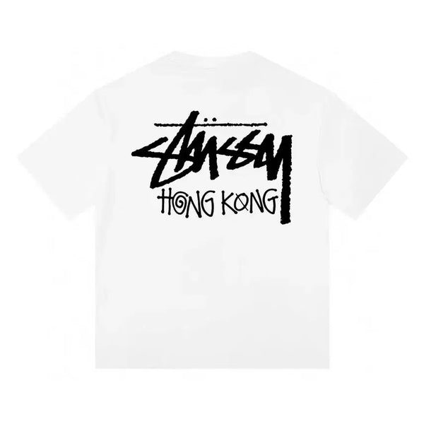 [BUNJANG] Stussy Hong Kong Back Logo Oversized T-Shirt / 스투시 홍콩 백로고 반팔티 오버핏 남녀공용 반팔 티셔츠