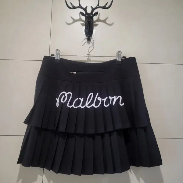 [BUNJANG] Malbon 2-Tier Pleated Skirt / 말본 2단 플리츠 스커트