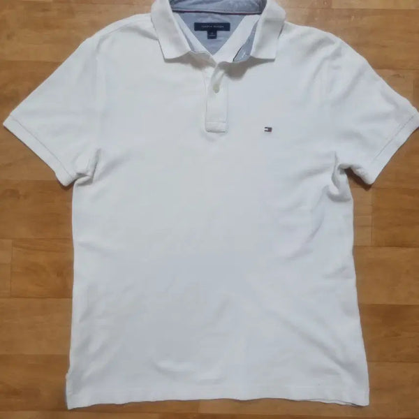 [BUNJANG] Tommy Hilfiger White PK T-Shirt (Size M) / 100)타미힐피겨화이트PK반팔티/택사이즈M
