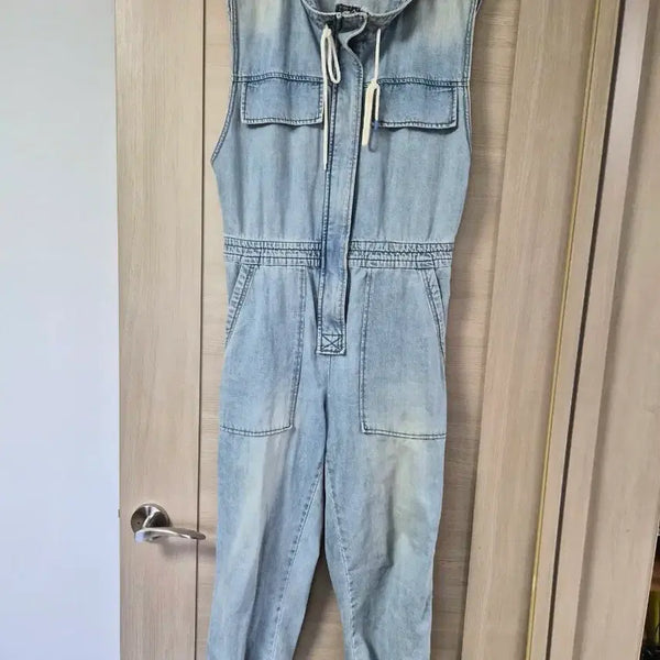 [BUNJANG] Lucky Chouette Denim Jumpsuit / 럭키슈에뜨 데님 점프수트