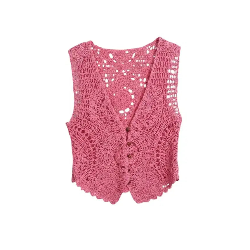 [BUNJANG] Women's Punch Lace Vest / 여성F/ 펀칭 레이스 조끼PK 22-141