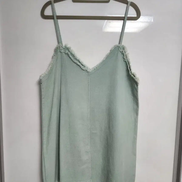 [BUNJANG] Denim Bustier Dress / 데님 민트색 원피스