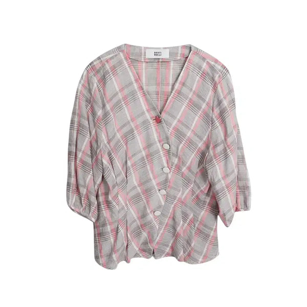 [BUNJANG] Bellery Women's Wool Blend Check Jacket 66 / 여성66/ 베스티벨리 마 혼방 체크자켓 22-145