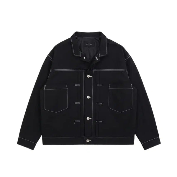 [BUNJANG] Men's Stitch Jacket BK / 남성M/ PAIR 스티치 바스락 자켓BK 22-148