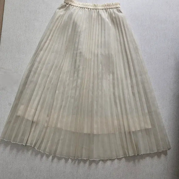 [BUNJANG] GU Pleated Long Chiffon Skirt Medium / GU 플리츠 롱 샤 스커트 M 55