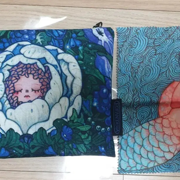 [BUNJANG] Doming Artist Nocturne Peony Art Pouch & Mermaid Goggles Cleaner / 도밍 작가님 야상곡 작약 아트 파우치와 인어 안경닦이 이오환상곡