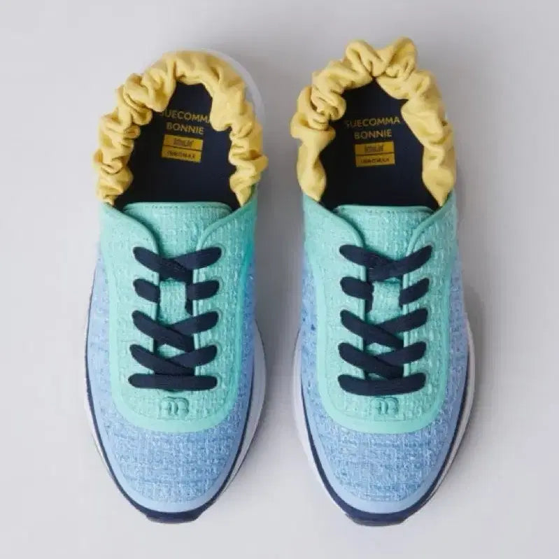 [BUNJANG] SUECOMMA BONNIE Shirring Band Tweed Sneakers - Navy / 245 슈콤마보니 셔링 밴드 트위드 스니커즈-네이비