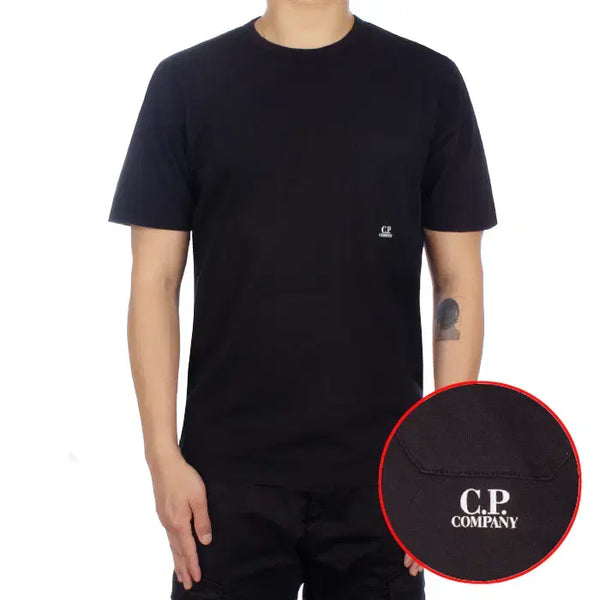 [BUNJANG] CP Company Logo Print Pocket Short Sleeve T-Shirt Black / CP컴퍼니 로고 프린팅 포켓 반팔 티셔츠 남성 14CMTS182A 005