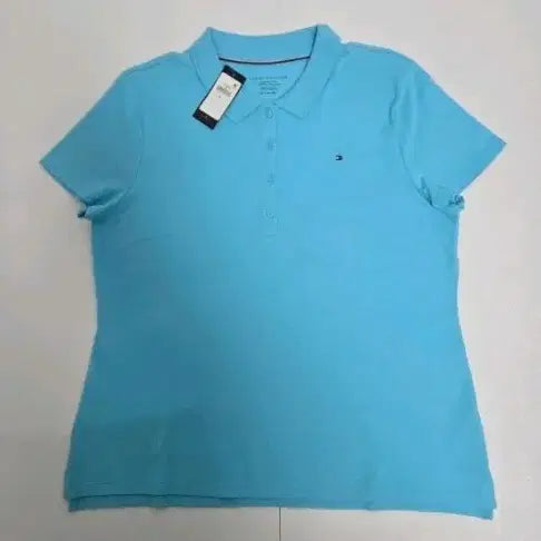 [BUNJANG] Tommy Hilfiger Women's Sky Blue Polo T-Shirt / 타미힐피거 반팔 카라티 여성용 하늘색