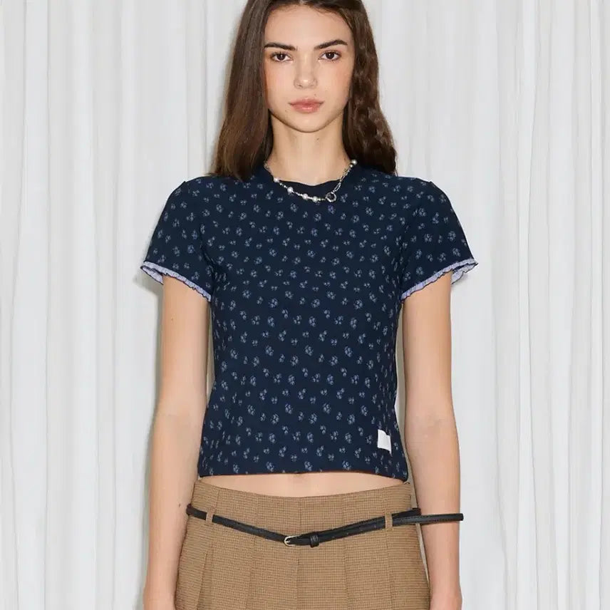 [BUNJANG] Latizen L19 Flower T-Shirt (Navy) / 새상품) 라티젠 L19 FLOWER T-SHIRT(NAVY)