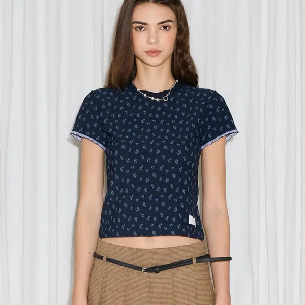 [BUNJANG] Latizen L19 Flower T-Shirt (Navy) / 새상품) 라티젠 L19 FLOWER T-SHIRT(NAVY)