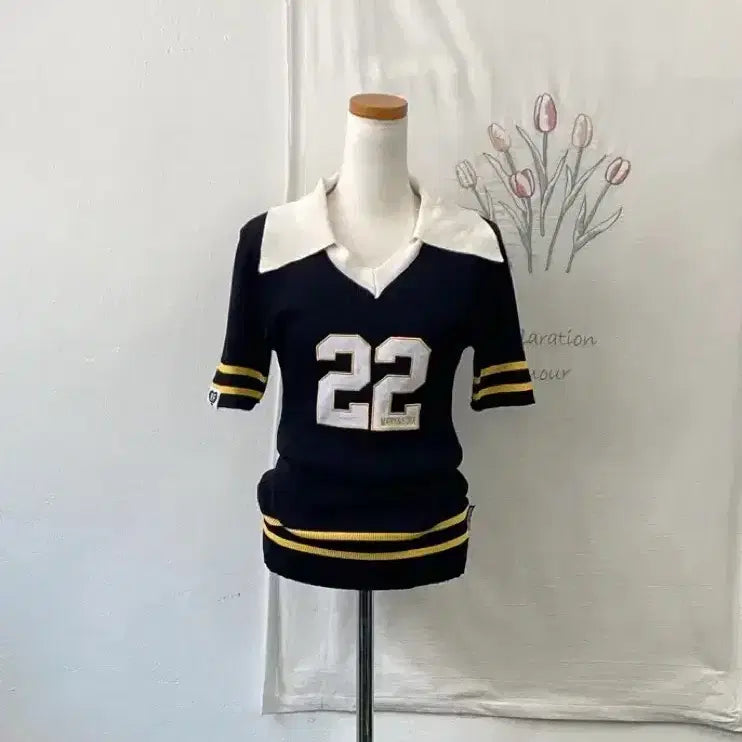 [BUNJANG] Mark &ロナ 22 Print Golf Knit (Size L) / 마크앤로나 니트 22번 프린팅 골프니트297