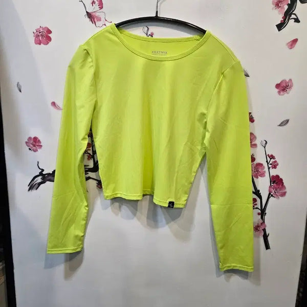 [BUNJANG] XEXYMIX Cropped Long Sleeve T-Shirt Yellow M / 젝시믹스 크롭 긴팔티 옐로우 M 특가 상품