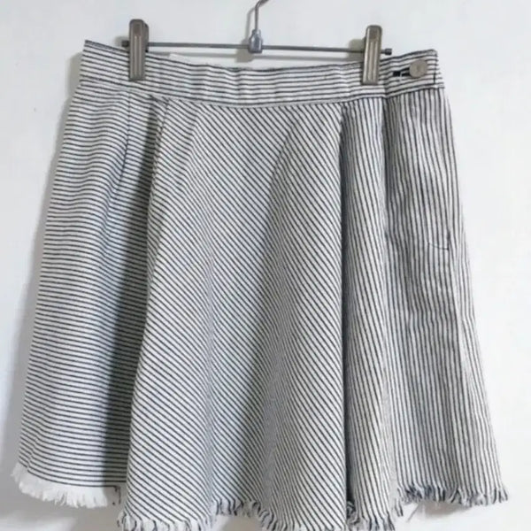 [BUNJANG] Women's Striped Ruffle Cotton Skirt / 여성 스트라이프 캉캉 스커트 면스커트  치마