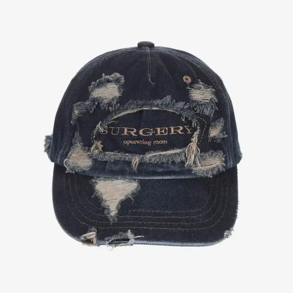 [BUNJANG] Sziry Destroyed Denim Ball Cap / 서저리 디스트로이드 데님 볼캡 모자
