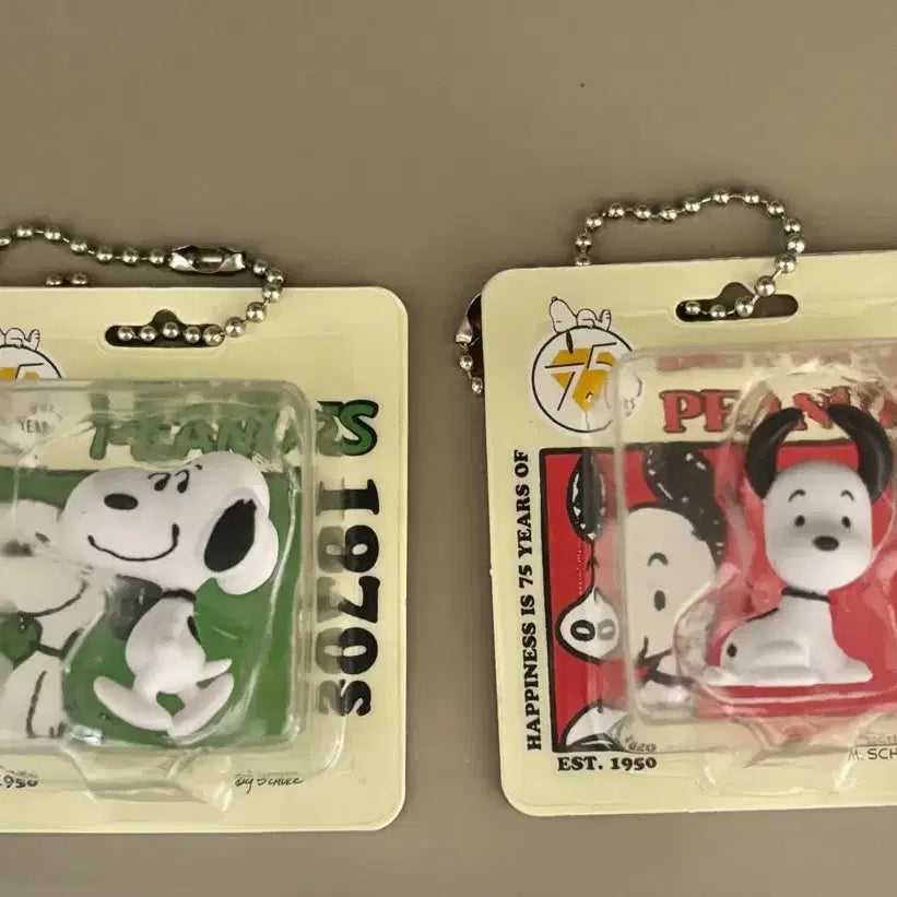 [BUNJANG] Snoopy 75th Anniversary Keychain (1950s & 1970s Designs) / 스누피 75주년 키링 1970s / 1950s