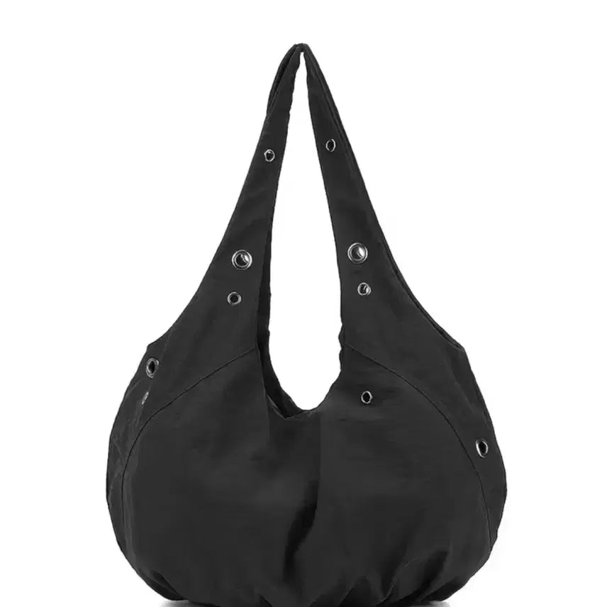 [BUNJANG] Black Shoulder Bag with Ring Detail / 블랙 숄더백 링 디테일