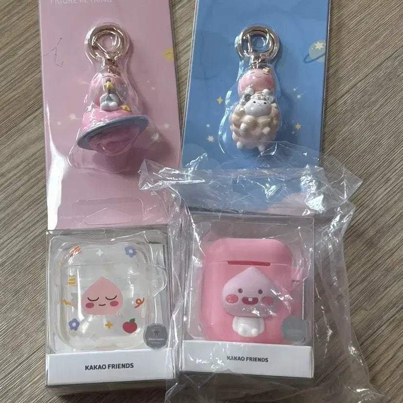 [BUNJANG] Kakao Friends Apeach AirPods 2 Case & Keychain Set / 카카오프렌즈 어피치 에어팟2 케이스 키링 세트