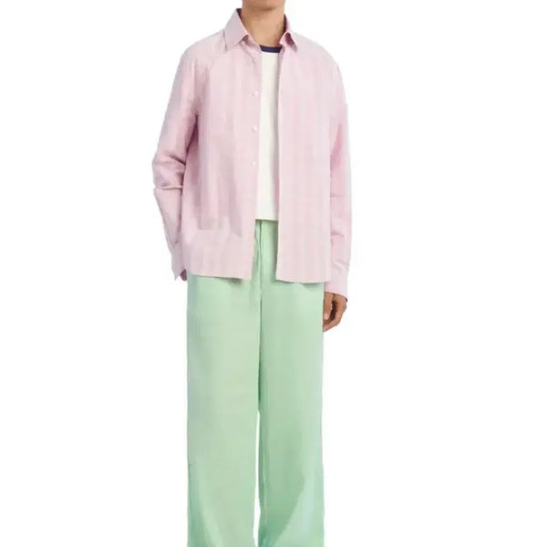 [BUNJANG] ZARA x Bad Bunny Cotton Linen Shirt Pastel Rose S / 자라x베드 버니 - 코튼 린넨 셔츠 (파스텔 로즈 S사이즈)