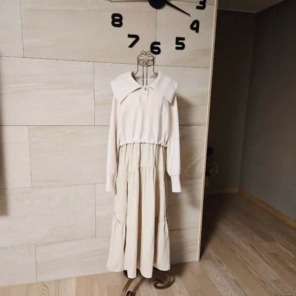 [BUNJANG] G-Cut String Flare Long Dress Size 55 / [55] 지컷 스트링 플레어 롱 원피스