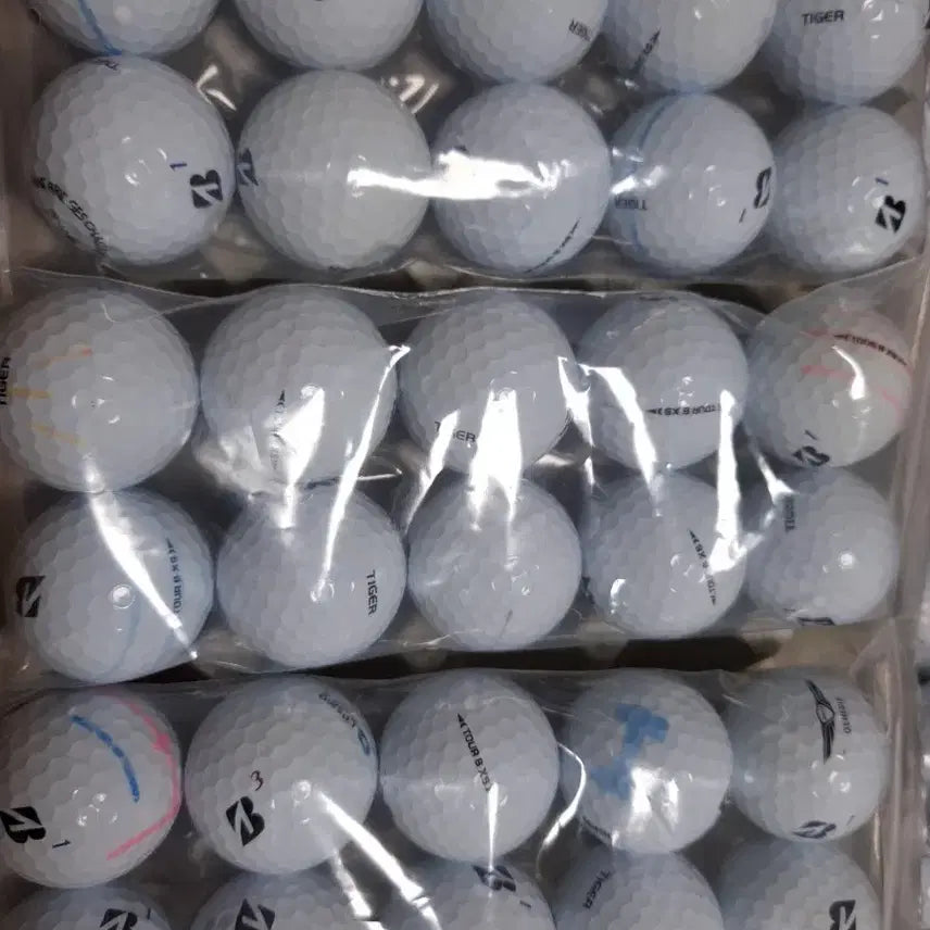 [BUNJANG] Bridgestone TOUR B XS 50 Used Golf Balls (Tiger Marking) / 브리지스톤 타이거 TOUR B XS 50알 마킹 로스트볼