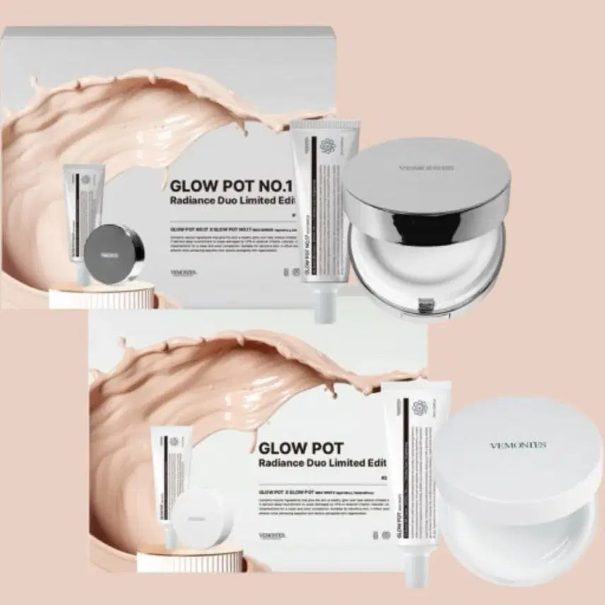 [BUNJANG] Beaumonts Glow Pot Pact + BB Cream Limited Edition Set (Mirror/White) / 베몽테스 글로우팟팩트+비비 한정판세트 (미러/화이트)