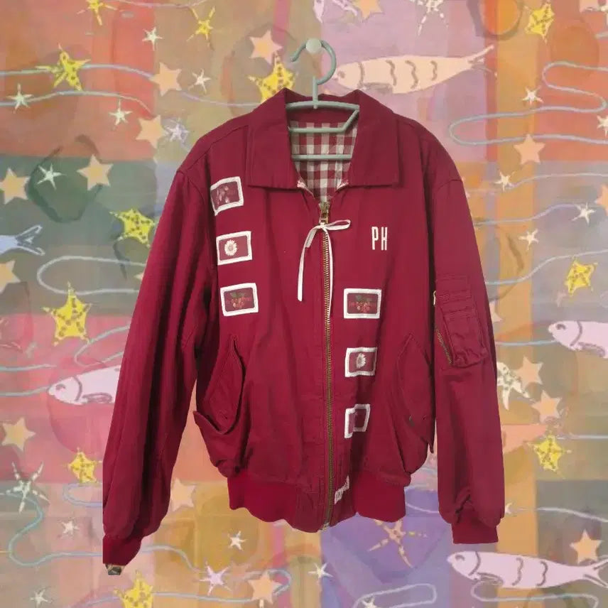 [BUNJANG] Pink House Vintage Embroidered Wappen Jumper / 핑크하우스(Pink House)와펜 자수 점퍼 모리걸 갸루 일본빈티지