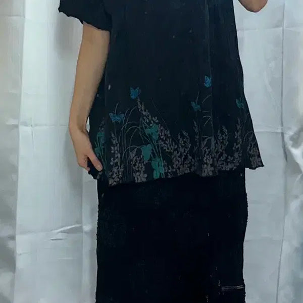 [BUNJANG] Oriental Butterfly Crochet Short Sleeve Top / 오리엔탈 나비 크로셰 반팔