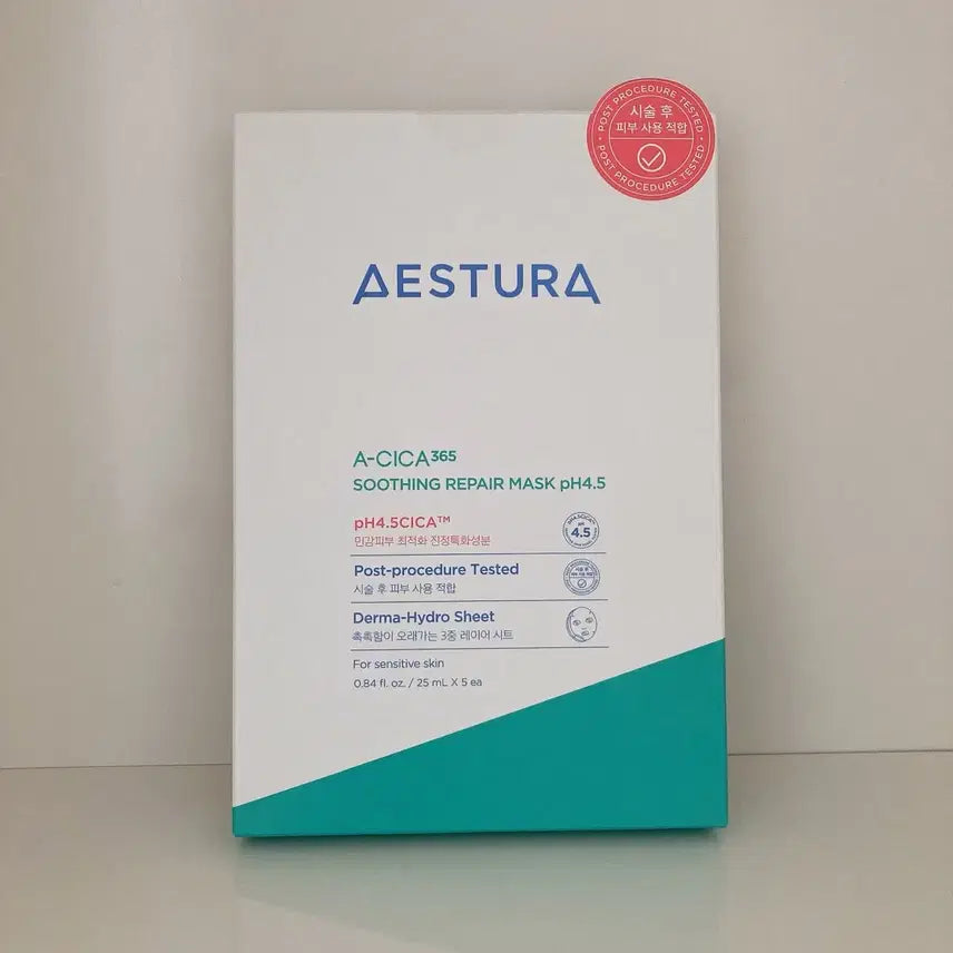 [BUNJANG] AESTRA Asica365 Soothing Repair Mask pH4.5 (5 Sheets) / 새상품) 에스트라 에이시카365 수딩 리페어 마스크 pH4.5 5매