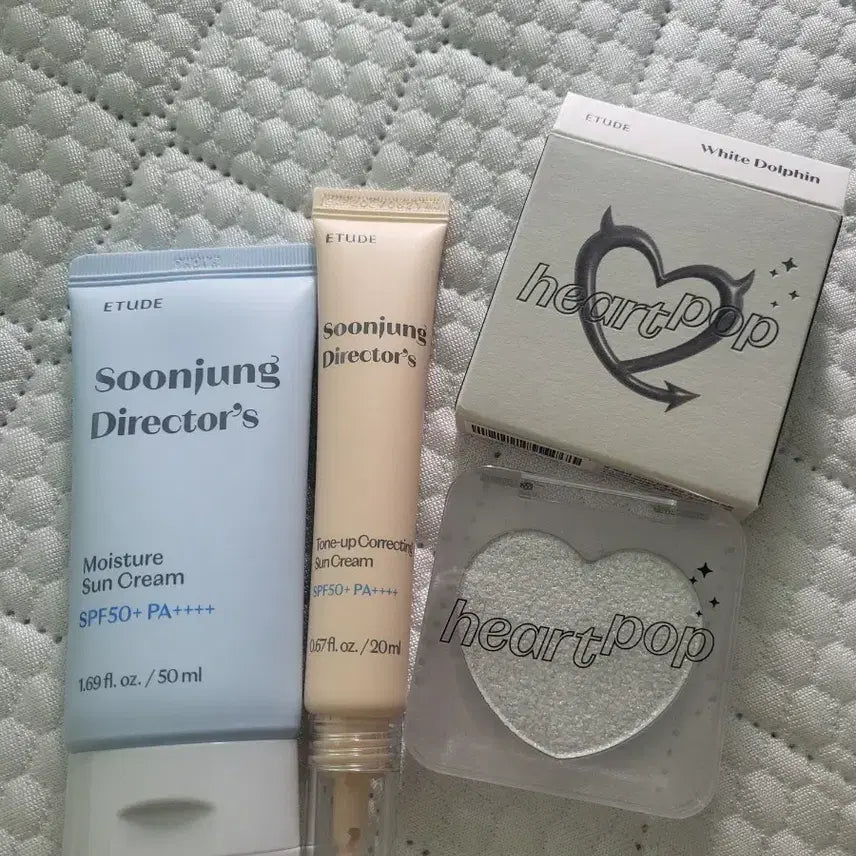 [BUNJANG] Etude Sun Cream Bundle & Highlighter / (일괄새상품)에뛰드 선크림 2개와 하이라이터