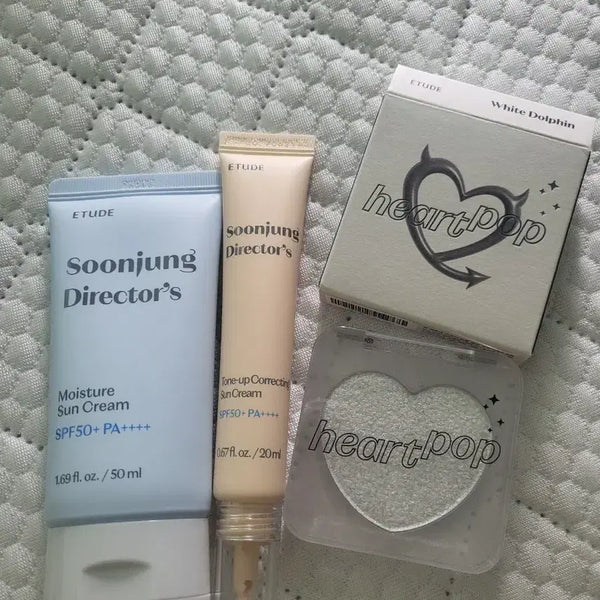 [BUNJANG] Etude Sun Cream Bundle & Highlighter / (일괄새상품)에뛰드 선크림 2개와 하이라이터