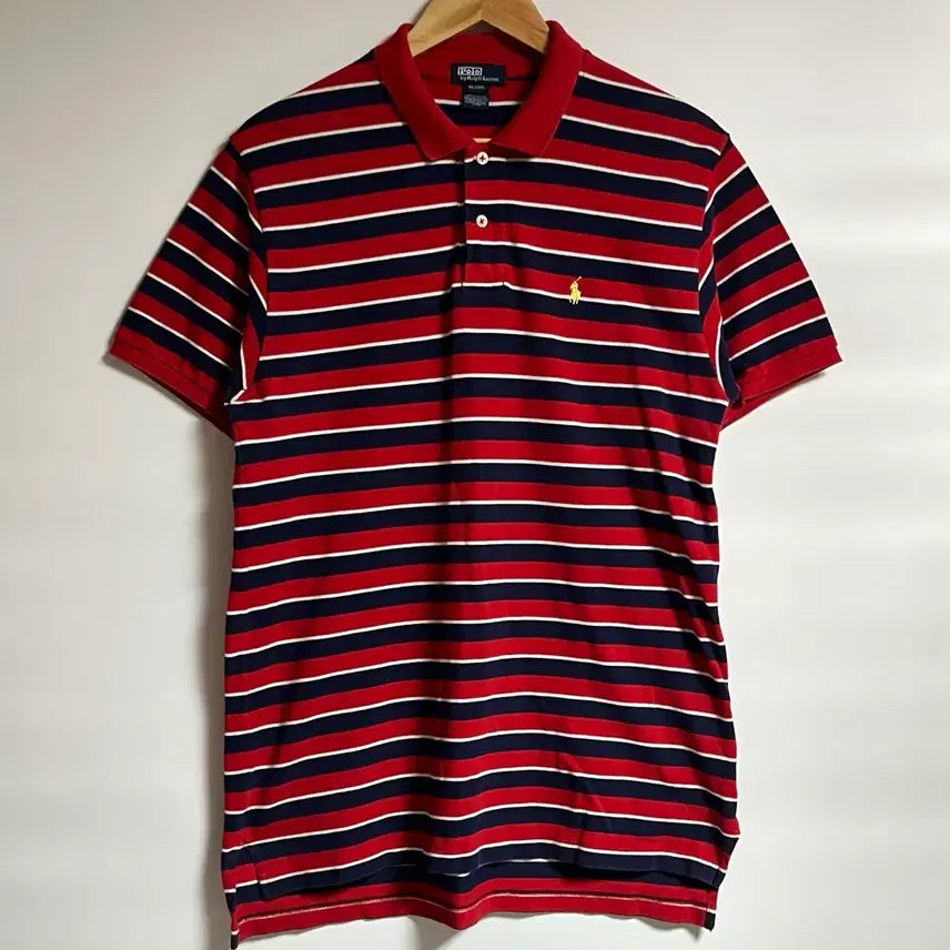 [BUNJANG] Polo Ralph Lauren Yellow Pony Striped Pique Short Sleeve Polo Shirt XL / 공용 폴로 랄프로렌 옐로포니 단가라 피케 반팔 카라티셔츠 XL