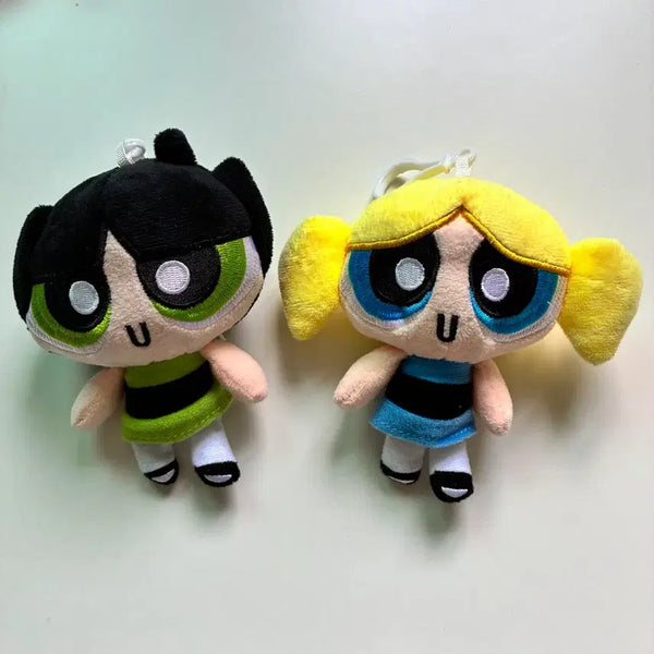 [BUNJANG] Powerpuff Girls Buttercup & Bubbles Plush Keychain Set / 파워퍼프걸 버터컵, 버블 인형 키링