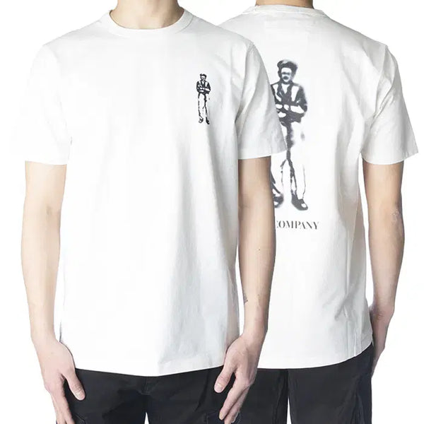 [BUNJANG] CP Company Logo Print Short Sleeve T-Shirt / CP컴퍼니 로고 프린팅 반팔 티셔츠 남성 12CMTS198A