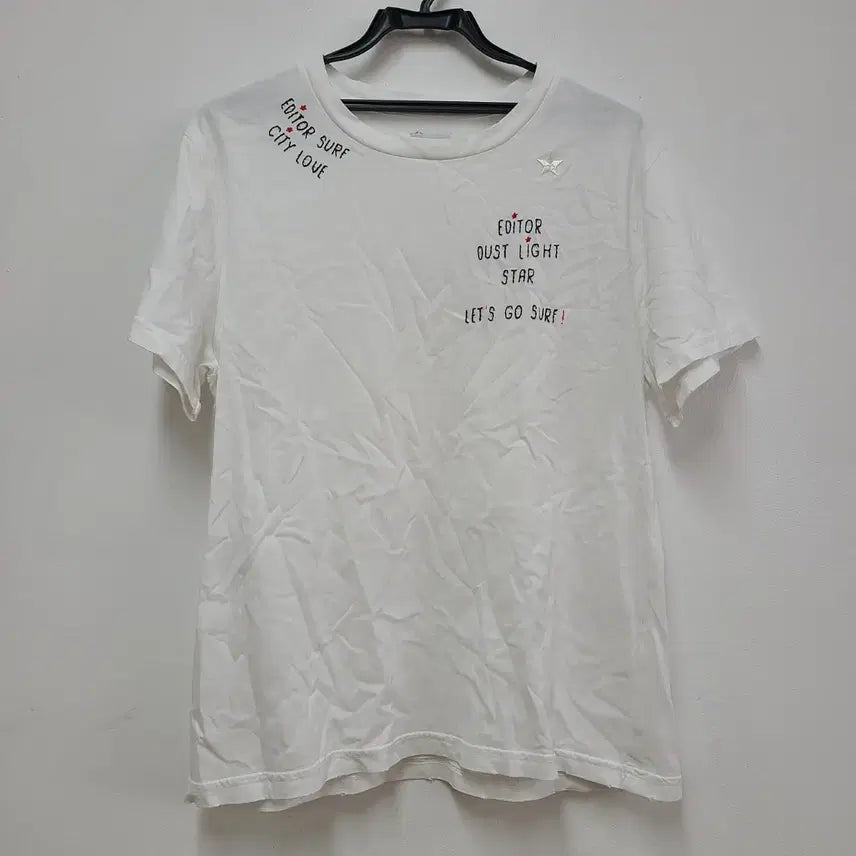 [BUNJANG] The Editor White Embroidered T-Shirt / 디에디터 티셔츠 100