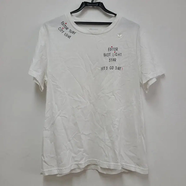[BUNJANG] The Editor White Embroidered T-Shirt / 디에디터 티셔츠 100