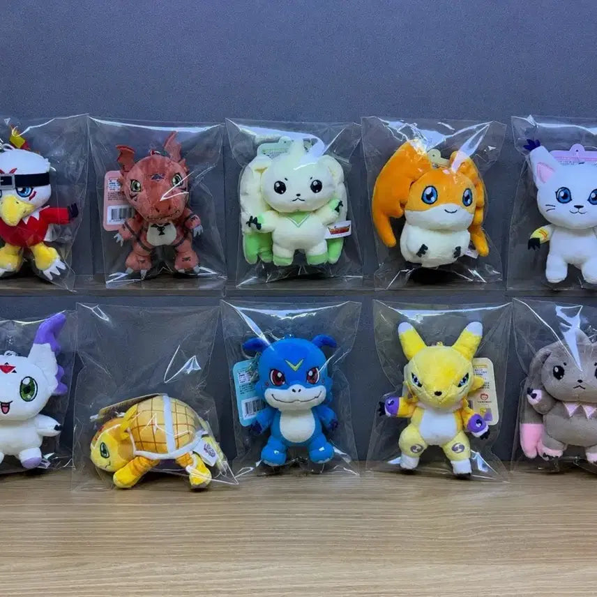 [BUNJANG] Digimon Plush Keychain 10-Piece Full Set (Korean Authentic) / 신상 디지몬 인형 키링 10종 풀세트 한국 정품