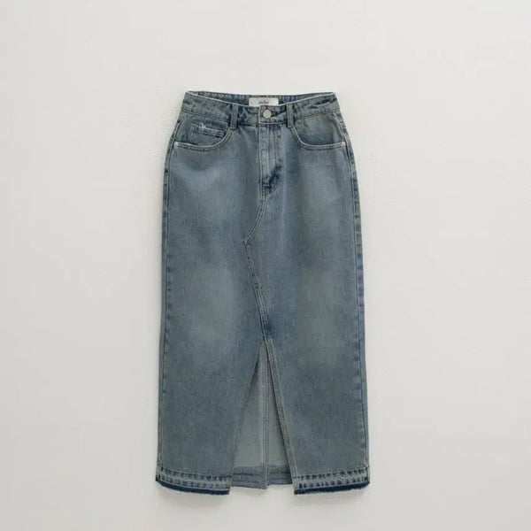 [BUNJANG] Atelier Nain Aaron Set-up Long Denim Skirt / Atelier Nain 아틀리에 나인 아론 셋업 롱 데님 스커트