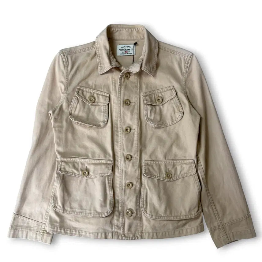 [BUNJANG] Polo Ralph Lauren Jeans Beige 4-Pocket Safari Jacket / 폴로랄프로렌 진스 베이지 4포켓 사파리 자켓