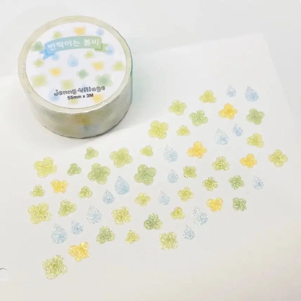 [BUNJANG] Jennie Village Sparkling Spring Rain Kiss Cut Sticker / 제니빌리지 반짝이는 봄비 키스컷