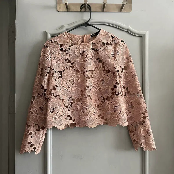 [BUNJANG] Maje Lace Blouse with Inner Top (Size 1) / 마쥬 레이스 블라우스 이너포함 1사이즈